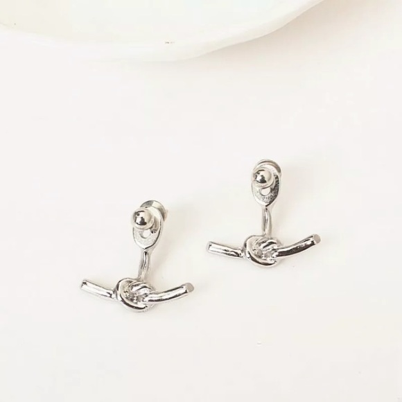 Gold Filled Sterling Knot Earrings - Picture 2 of 2